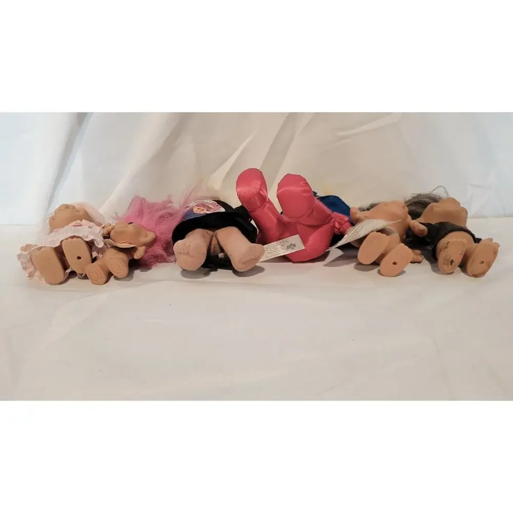 Vintage Russ Troll Dolls Lot of 6 Graduation Super Grad Pink Hair & Dressed...
